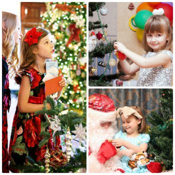 Дети наряжают елку